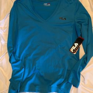 NWT Womens XL FILA LS sport shirt.  Turquoise in color.